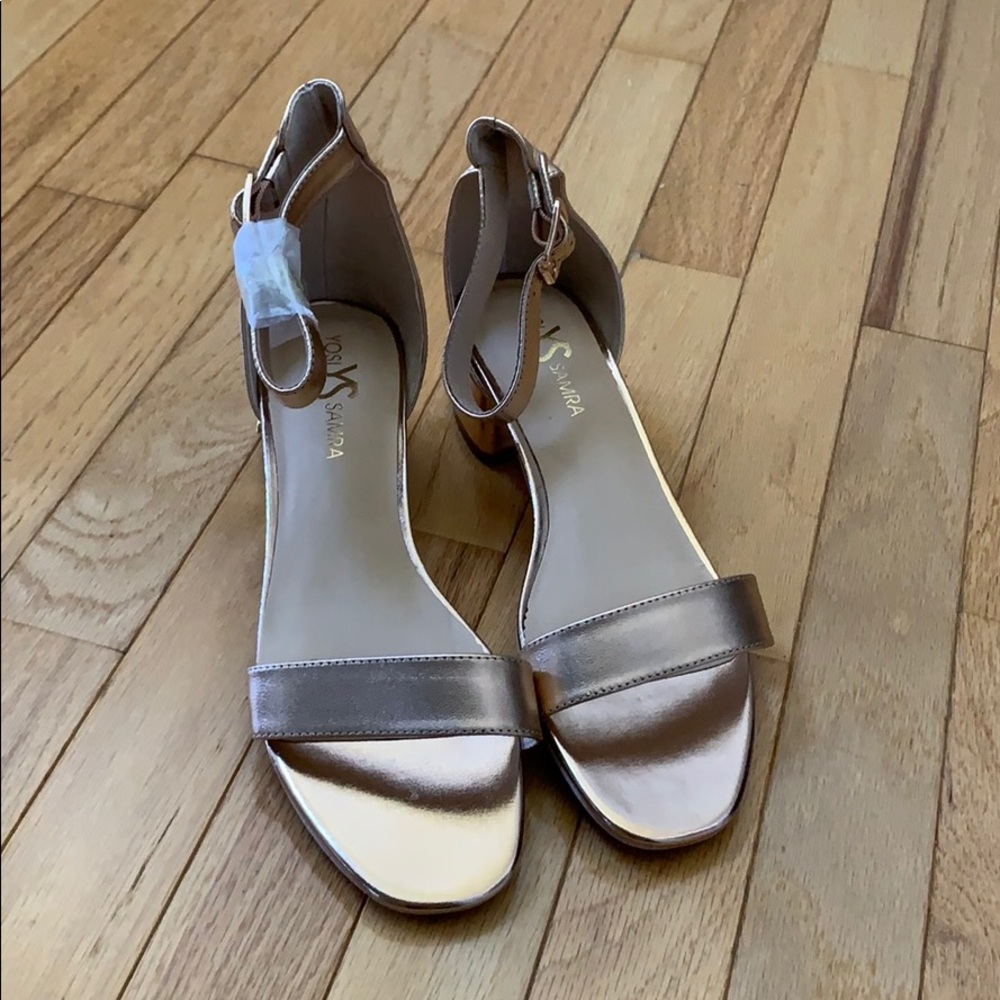 Yosi Samra rose gold sandals